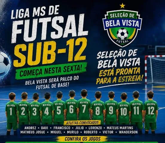 Liga MS de Futsal Sub-12 começa nesta sexta-feira no Ginásio Túlio Loureiro em Bela Vista