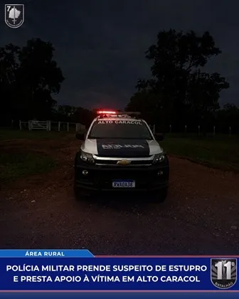 Policia Militar prende suspeito de estupro e presta apoio a vitima em alto Caracol