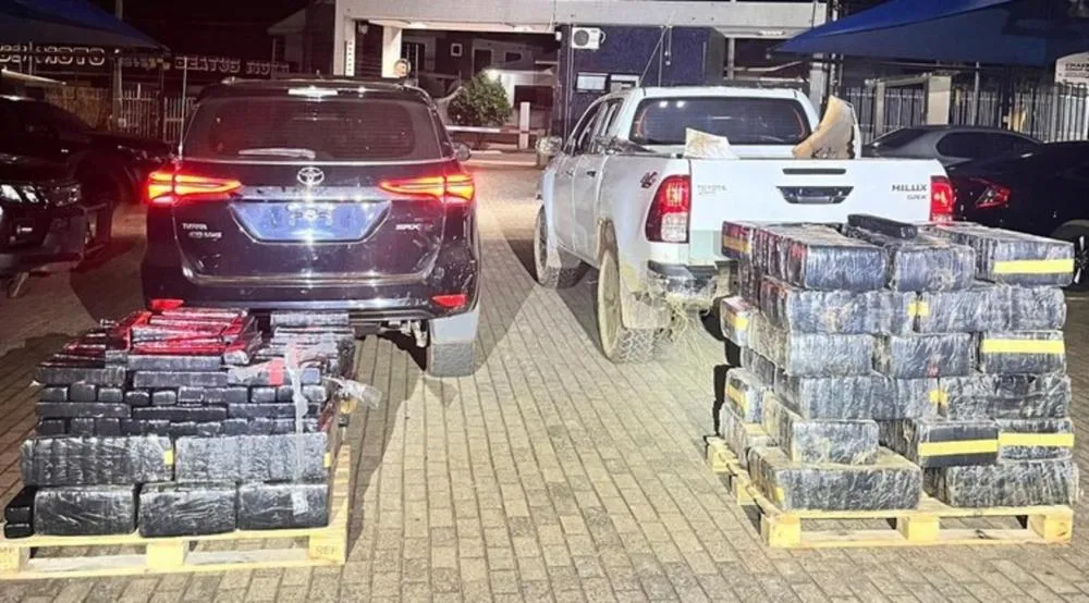 Ação conjunta apreende 1 tonelada de maconha e dois veículos em perseguição na divisa de MS e PR