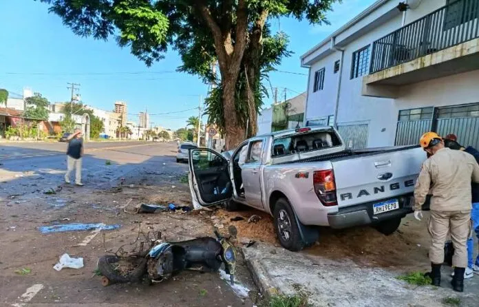 Ponta Porã: Violento acidente no centro da cidade deixa morto e ferido